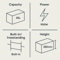 Neff HLAWD53N0B 25L Built-in Microwave - Black -Prime Kitchen neff hlawd53n0b 25l built in microwave black4242004222798 01t bq