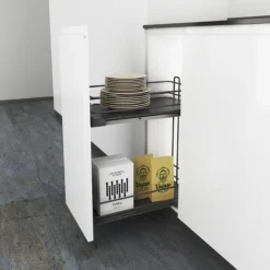 Orion Grey Soft-close Universal Pull-out Storage, (H)506mm (W)300mm -Prime Kitchen orion grey soft close universal pull out storage h 506mm w 300mm8010880012996 01i bq