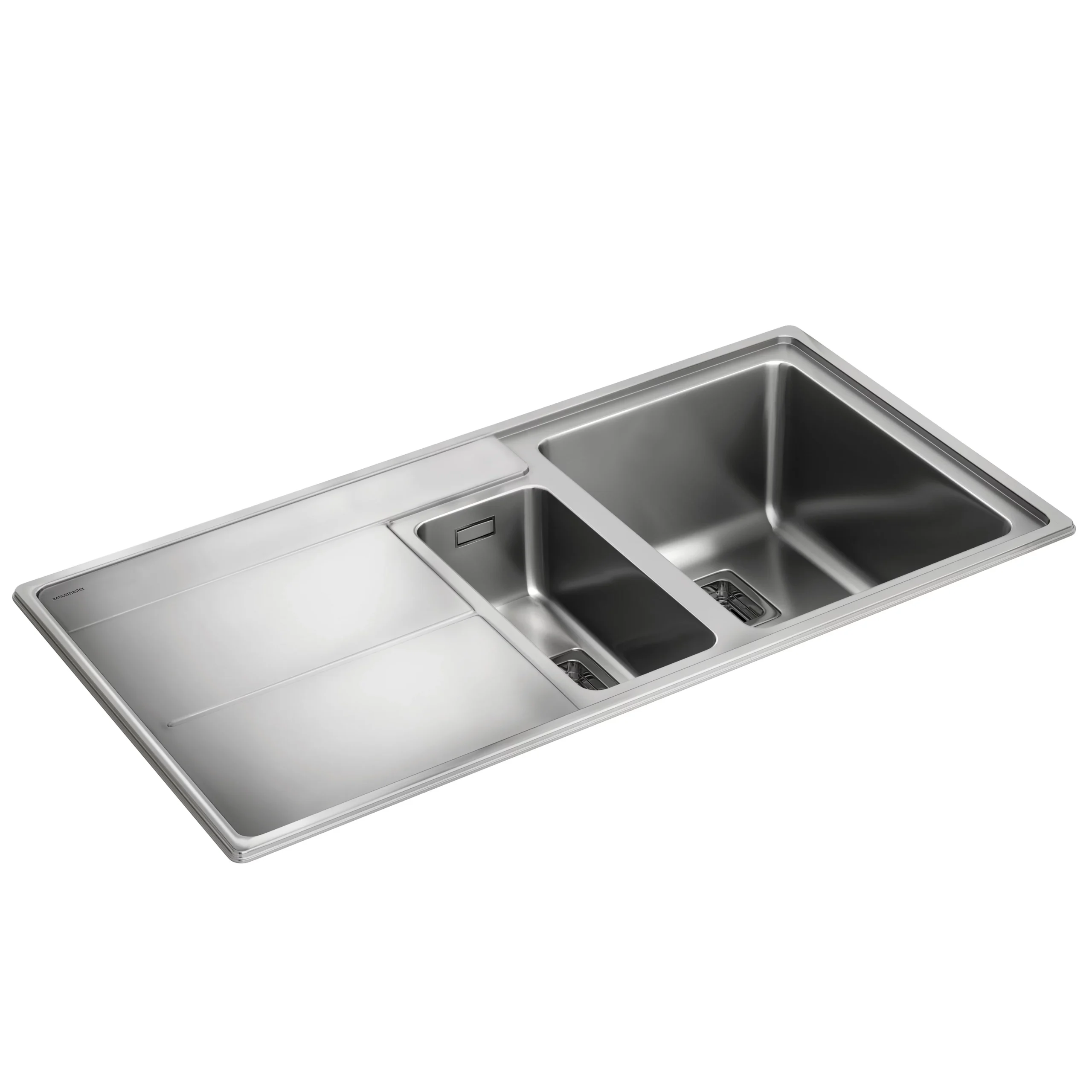 Rangemaster Arlington Brushed Stainless Steel 1.5 Bowl Sink & Drainer LH (W)508mm X (L)985mm 4 Rangemaster Arlington Brushed Stainless Steel 1.5 Bowl Sink & Drainer LH (W)508mm X (L)985mm - Image 2
