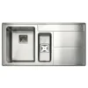 Rangemaster Arlington Brushed Stainless Steel 1.5 Bowl Sink & Drainer RH (W)508mm X (L)985mm -Prime Kitchen rangemaster arlington brushed stainless steel 1 5 bowl sink drainer rh w 508mm x l 985mm5015834046235 02c bq
