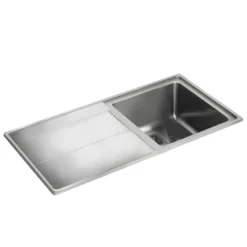 Rangemaster Arlington Brushed Stainless Steel 1 Bowl Sink & Drainer LH (W)508mm X (L)985mm -Prime Kitchen rangemaster arlington brushed stainless steel 1 bowl sink drainer lh w 508mm x l 985mm5015834048659 03c bq