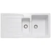 Rangemaster Austell White Ceramic Rectangular 1.5 Bowl Sink (W)500mm 1 Rangemaster Austell White Ceramic Rectangular 1.5 Bowl Sink (W)500mm -Prime Kitchen rangemaster austell white ceramic rectangular 1 5 bowl sink w 500mm5015834050478 02c bq