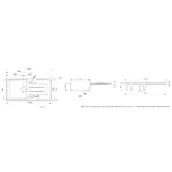 Rangemaster Austell White Ceramic Rectangular 1 Bowl Sink (W)500mm -Prime Kitchen rangemaster austell white ceramic rectangular 1 bowl sink w 500mm5015834050461 01t bq
