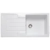 Rangemaster Austell White Ceramic Rectangular 1 Bowl Sink (W)500mm -Prime Kitchen rangemaster austell white ceramic rectangular 1 bowl sink w 500mm5015834050461 02c bq