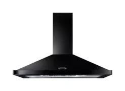 Rangemaster Chimney Hood LEIHDC90BC Black Steel Chimney Cooker Hood, (W)99.8cm
