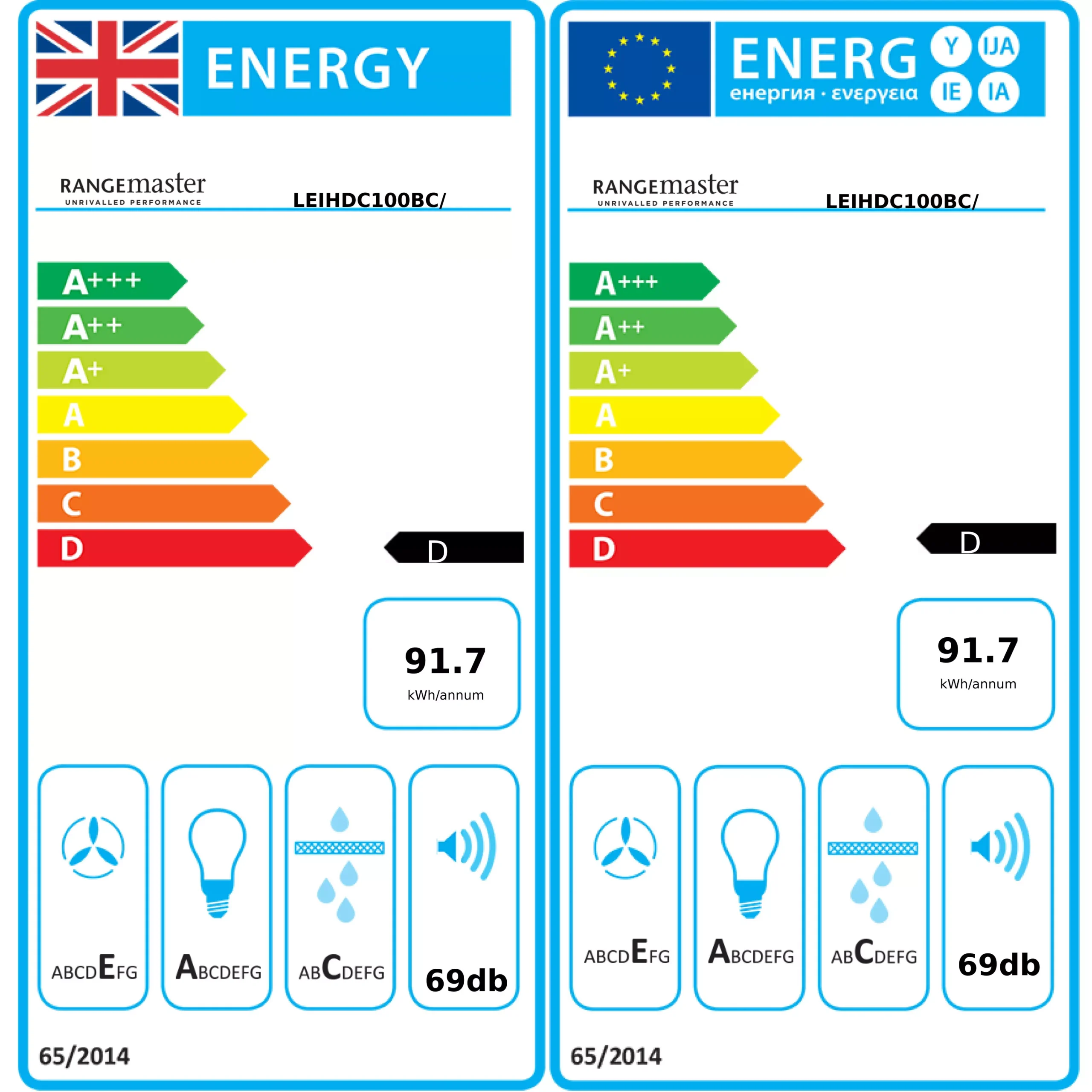 Rangemaster Chimney Hood LEIHDC90BC Black Steel Chimney Cooker Hood, (W)99.8cm 4 Rangemaster Chimney Hood LEIHDC90BC Black Steel Chimney Cooker Hood, (W)99.8cm - Image 2