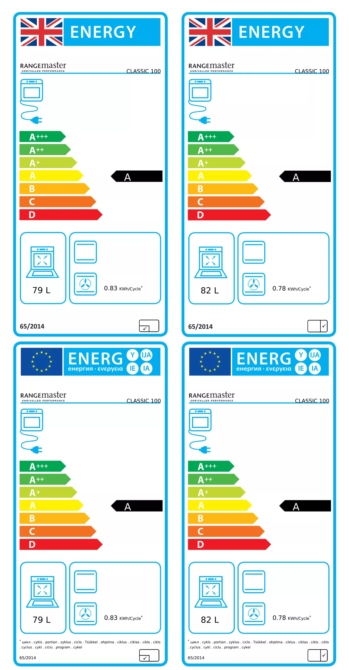 Rangemaster CLA100DFFBLC Freestanding Electric Range Cooker With Gas Hob 4 Rangemaster CLA100DFFBLC Freestanding Electric Range Cooker With Gas Hob - Image 2