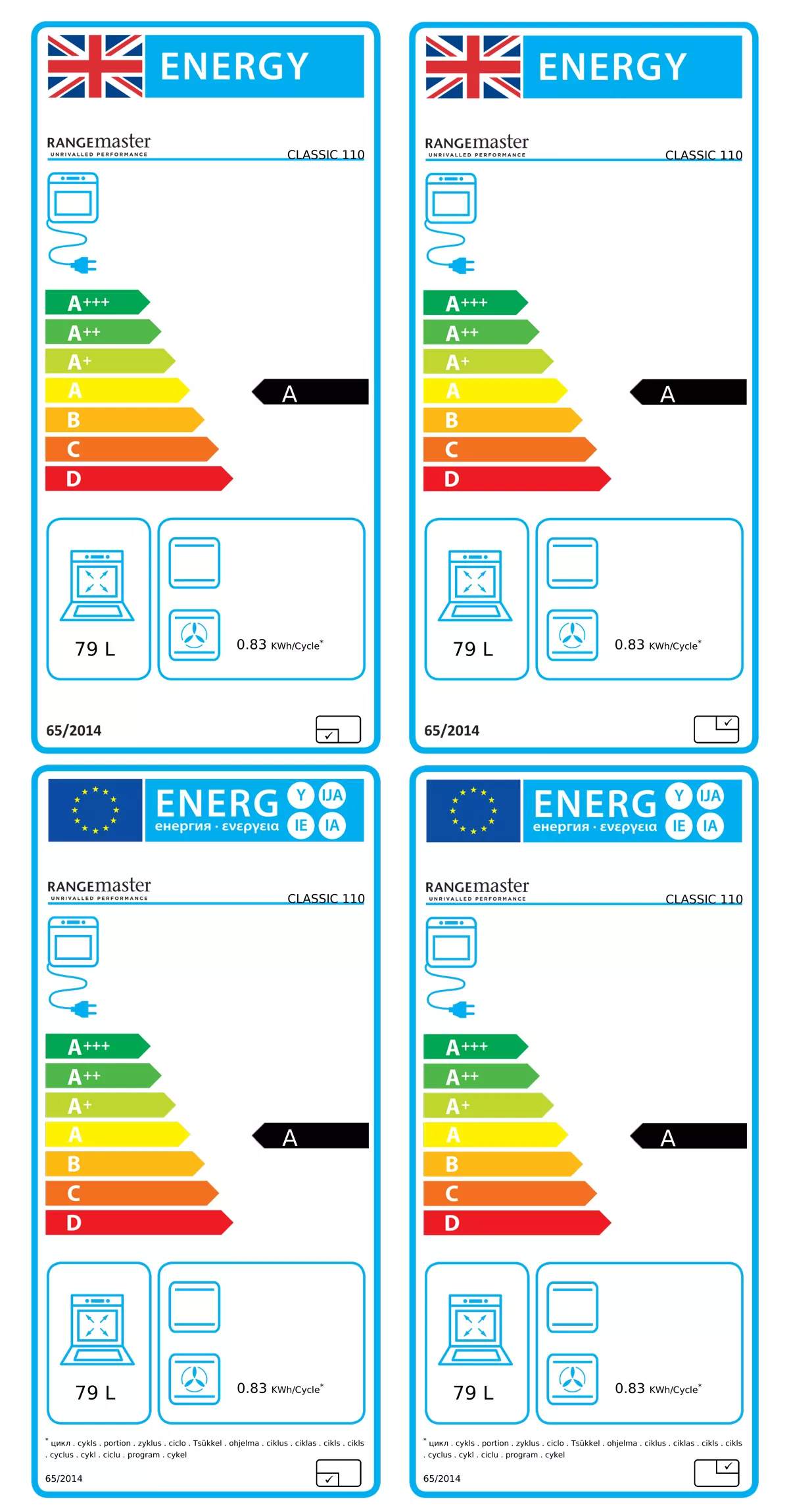 Rangemaster CLA110DFFBLC Freestanding Electric Range Cooker With Gas Hob 4 Rangemaster CLA110DFFBLC Freestanding Electric Range Cooker With Gas Hob - Image 2