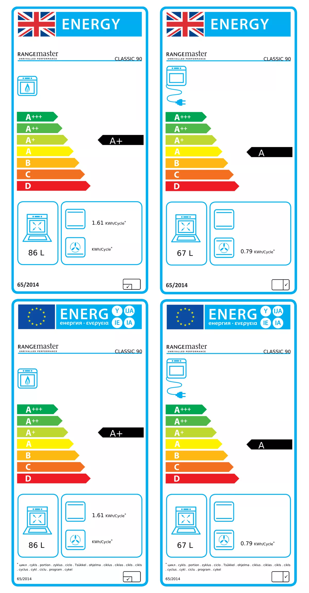 Rangemaster CLA90NGFBLC Freestanding Gas Range Cooker With Gas Hob 9 Rangemaster CLA90NGFBLC Freestanding Gas Range Cooker With Gas Hob - Image 7