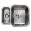Rangemaster Classic Stainless Steel 1.5 Bowl Sink 472mm X 597mm -Prime Kitchen rangemaster classic stainless steel 1 5 bowl sink 472mm x 597mm5015834044187 02c bq