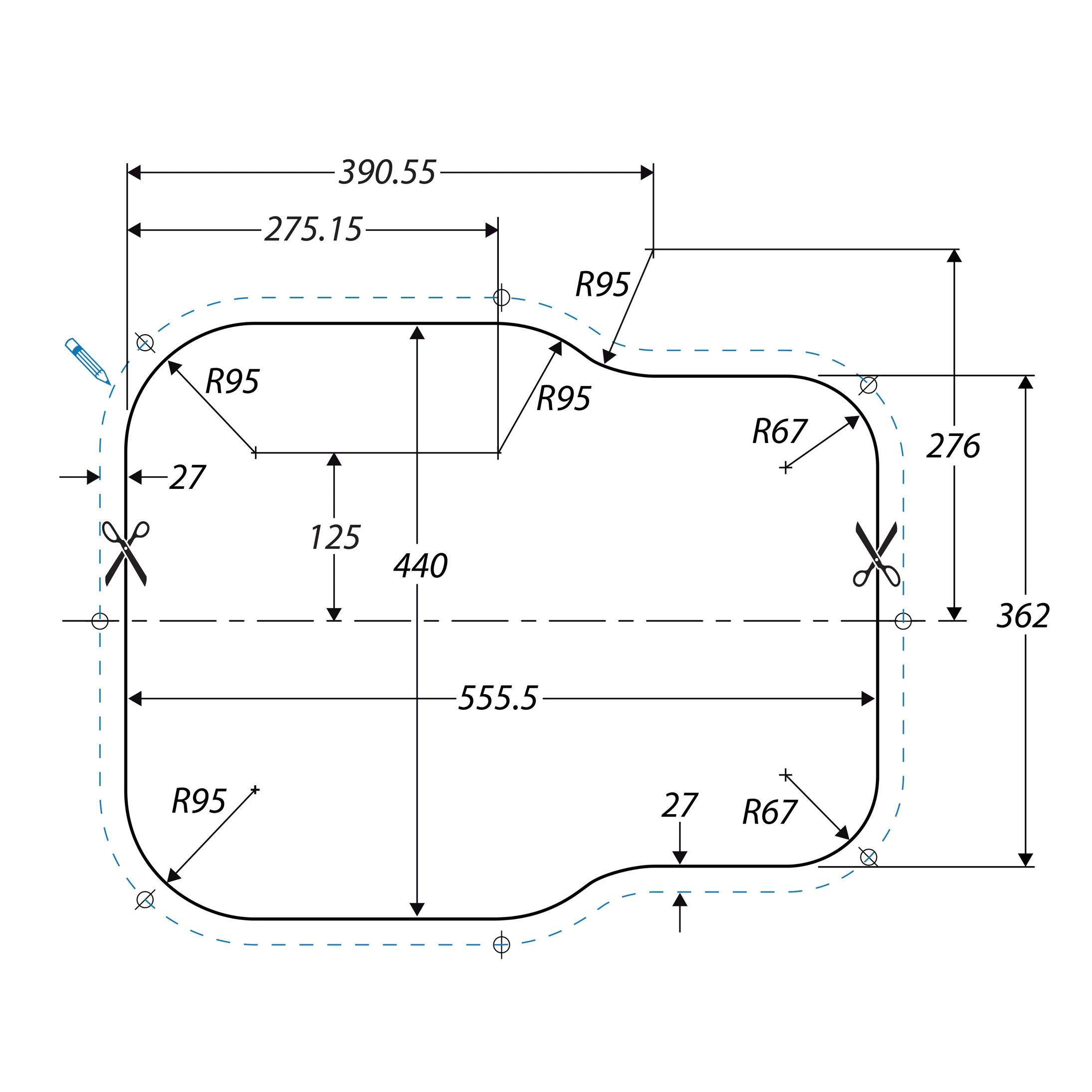 Rangemaster Classic Stainless Steel 1.5 Bowl Sink 472mm X 597mm 6 Rangemaster Classic Stainless Steel 1.5 Bowl Sink 472mm X 597mm - Image 4