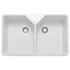 Rangemaster Farmhouse White Ceramic Rectangular 2 Bowl Sink (W)591mm -Prime Kitchen rangemaster farmhouse white ceramic rectangular 2 bowl sink w 591mm5015834050485 02c bq