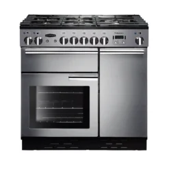 Rangemaster PROP90DFFBL/C Freestanding Electric Range Cooker With Gas Hob