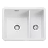 Rangemaster Rustique White Ceramic Rectangular 1.5 Bowl Sink (W)430mm -Prime Kitchen rangemaster rustique white ceramic rectangular 1 5 bowl sink w 430mm5015834052236 02c bq