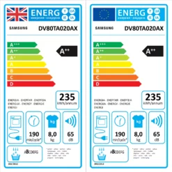 Samsung DV80TA020AX 8kg Freestanding Heat Pump Tumble Dryer - Graphite -Prime Kitchen samsung dv80ta020ax 8kg freestanding heat pump tumble dryer graphite8806090665660 EUP EN