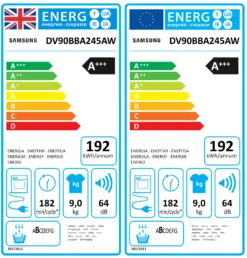Samsung DV90BBA245AW_WH 9kg Freestanding Heat Pump Tumble Dryer - White -Prime Kitchen samsung dv90bba245aw wh 9kg freestanding heat pump tumble dryer white8806094559668 EUP EN