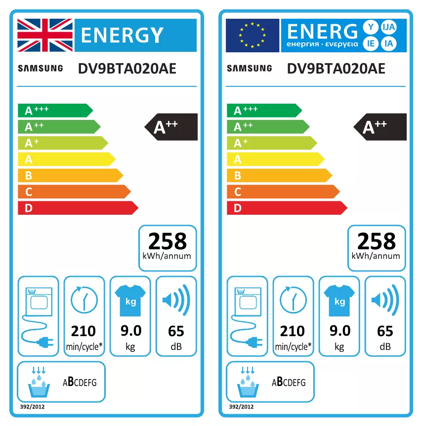 Samsung DV9BTA020AE_WH 9kg Freestanding Heat Pump Tumble Dryer - White 4 Samsung DV9BTA020AE_WH 9kg Freestanding Heat Pump Tumble Dryer - White - Image 2