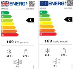 Samsung RB38A7B5322_CBK Freestanding Frost Free Fridge Freezer - Clean Black -Prime Kitchen samsung rb38a7b5322 cbk freestanding frost free fridge freezer clean black8806092252967 EUP EN