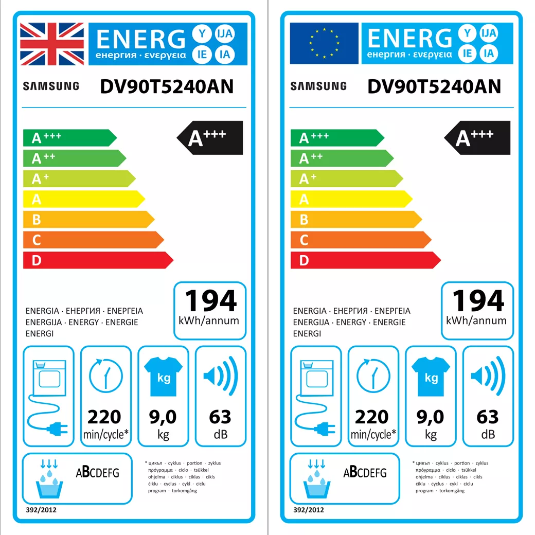 Samsung V90T5240AN_GH 9kg Freestanding Heat Pump Tumble Dryer - Graphite 4 Samsung V90T5240AN_GH 9kg Freestanding Heat Pump Tumble Dryer - Graphite - Image 2