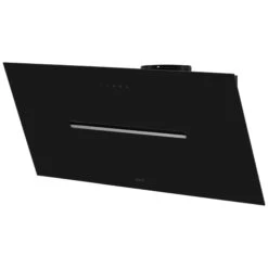 SHY-BLK-90 Tempered Glass Chimney Cooker Hood (W)89.8cm - Black -Prime Kitchen shy blk 90 tempered glass chimney cooker hood w 89 8cm black8020283049918 03c bq