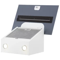 SHY-WH-60 Tempered Glass Chimney Cooker Hood (W)59.8cm - White -Prime Kitchen shy wh 60 tempered glass chimney cooker hood w 59 8cm white8020283049925 04c bq