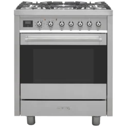 Smeg C7GPX9_SS 60cm Single Electric & Gas Cooker With Gas Hob - Stainless Steel