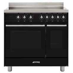 Smeg C92IPBL9-1 Freestanding Electric Range Cooker With Induction Hob - Black