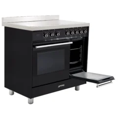 Smeg C92IPBL9-1 Freestanding Electric Range Cooker With Induction Hob - Black -Prime Kitchen smeg c92ipbl9 1 freestanding electric range cooker with induction hob black8017709268398 05c bq