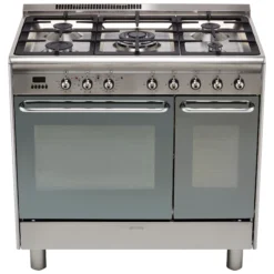 Smeg CG92PX9 Freestanding Electric & Gas Range Cooker With Gas Hob