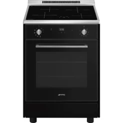 Smeg CP60ITVN_BK 60cm Single Electric Cooker With Induction Hob - Black