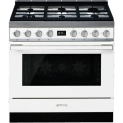 Smeg CPF9GPWH_WH Freestanding Electric & Gas Range Cooker With Gas Hob - White