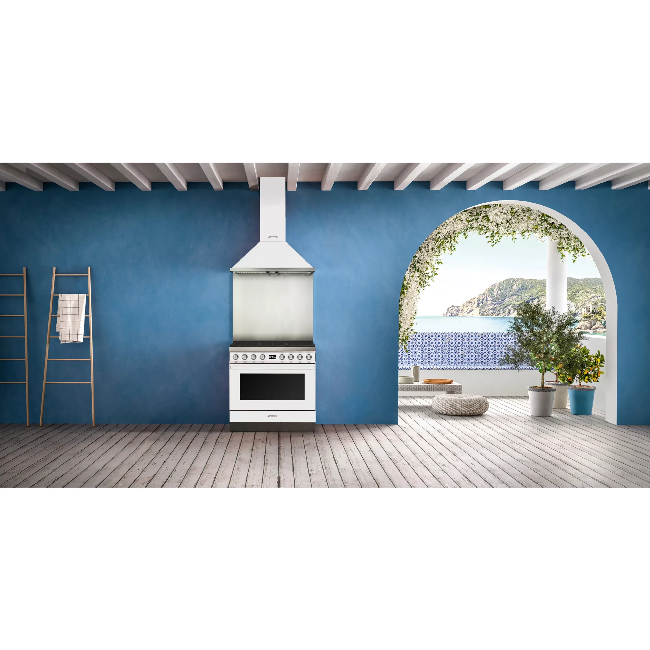 Smeg CPF9GPWH_WH Freestanding Electric & Gas Range Cooker With Gas Hob - White 6 Smeg CPF9GPWH_WH Freestanding Electric & Gas Range Cooker With Gas Hob - White - Image 4