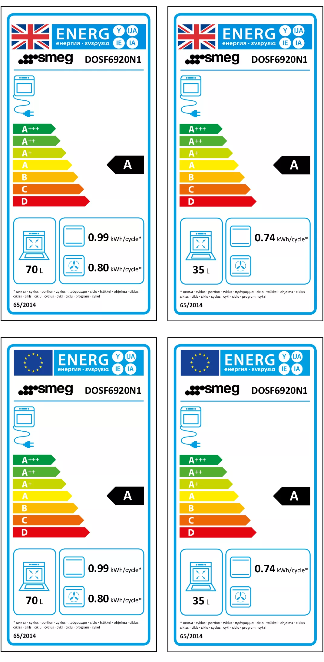 Smeg DOSF6920N1_BK Built-in Electric Double Oven - Black 4 Smeg DOSF6920N1_BK Built-in Electric Double Oven - Black - Image 2