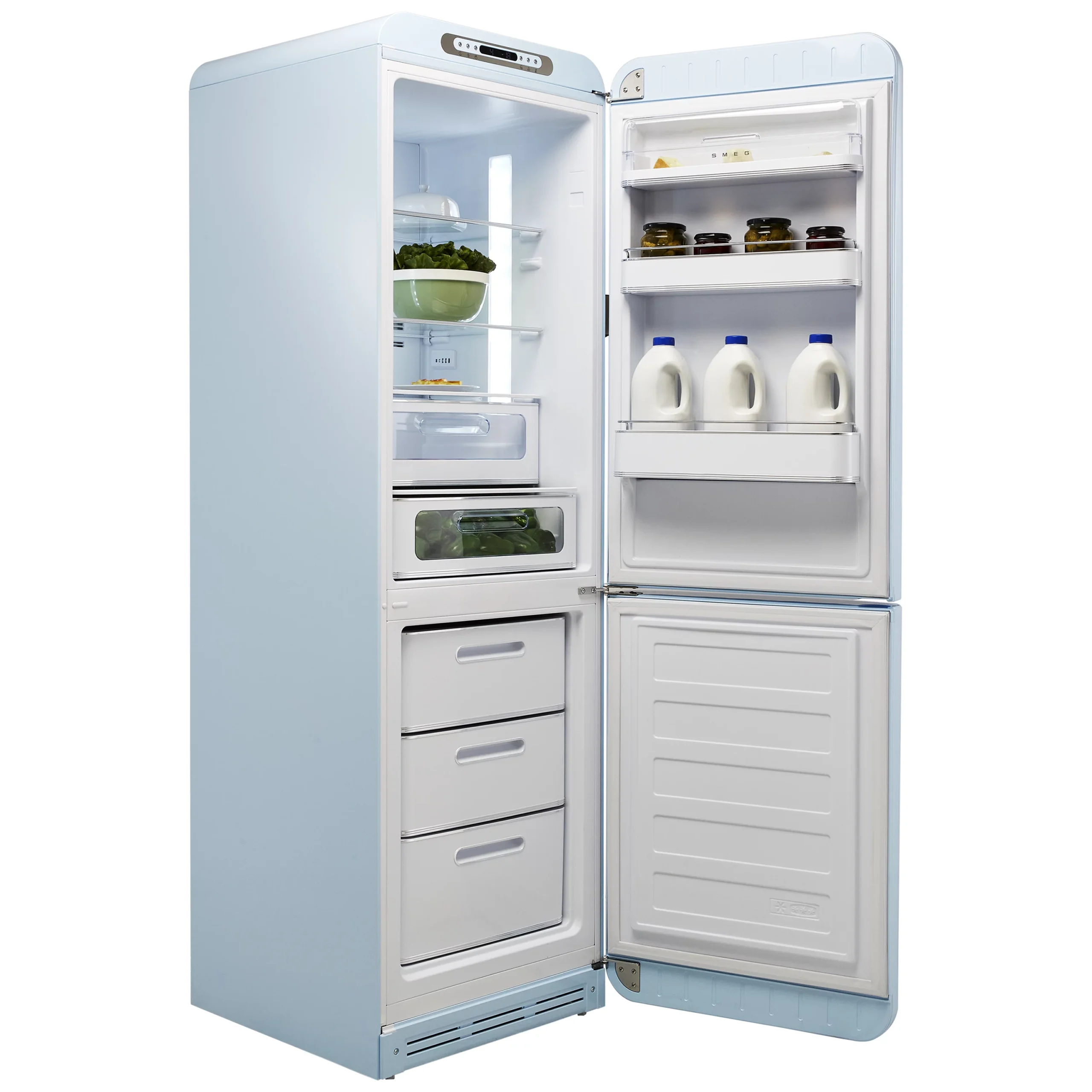 Smeg FAB32RPB5UK_PB 60:40 Freestanding Frost Free Fridge Freezer - Pastel Blue 5 Smeg FAB32RPB5UK_PB 60:40 Freestanding Frost Free Fridge Freezer - Pastel Blue - Image 3
