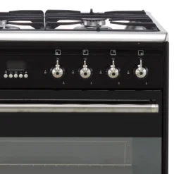 Smeg SUK61MBL9_BK 60cm Single Electric Cooker With Gas Hob - Black -Prime Kitchen smeg suk61mbl9 bk 60cm single electric cooker with gas hob black8017709268343 03c bq