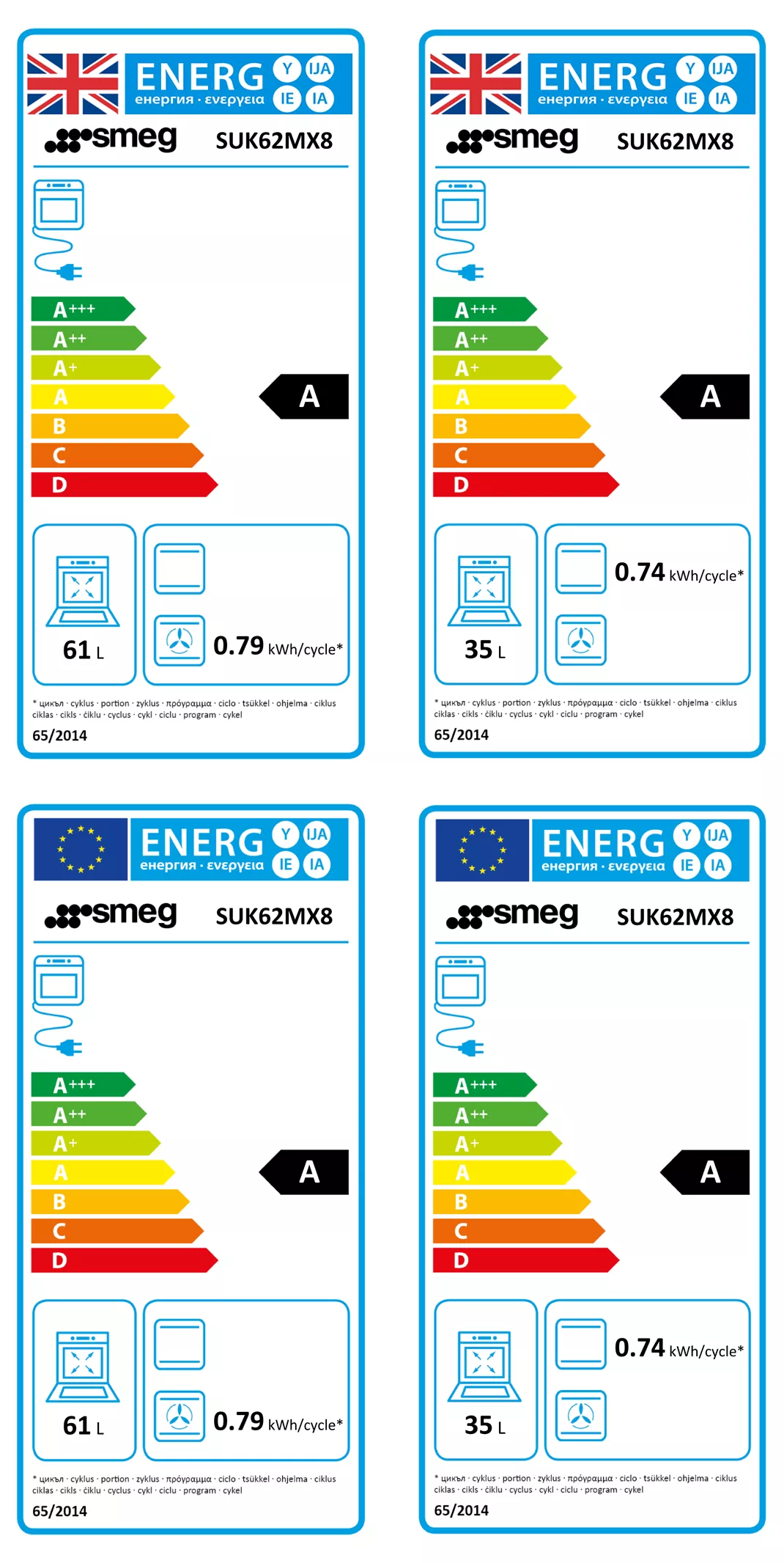 Smeg SUK62MX8_SS 60cm Double Electric & Gas Cooker With Gas Hob - Stainless Steel 4 Smeg SUK62MX8_SS 60cm Double Electric & Gas Cooker With Gas Hob - Stainless Steel - Image 2