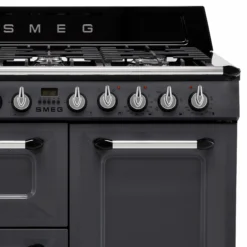 Smeg TR103GR Freestanding Electric & Gas Range Cooker With Gas Hob - Slate Grey -Prime Kitchen smeg tr103gr freestanding electric gas range cooker with gas hob slate grey8017709294229 03c bq