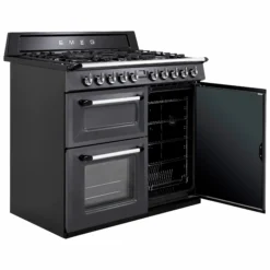 Smeg TR103GR Freestanding Electric & Gas Range Cooker With Gas Hob - Slate Grey -Prime Kitchen smeg tr103gr freestanding electric gas range cooker with gas hob slate grey8017709294229 09c bq