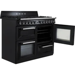 Smeg TR4110BL1 Freestanding Electric & Gas Range Cooker With Gas Hob -Prime Kitchen smeg tr4110bl1 freestanding electric gas range cooker with gas hob8017709176648 11c bq