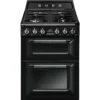 Smeg TR62BL_BK 60cm Double Electric & Gas Cooker With Induction Hob - Black