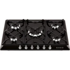 Smeg Victoria SR975NGH_BK 68.5cm Gas Hob - Black -Prime Kitchen smeg victoria sr975ngh bk 68 5cm gas hob black8017709200169 04c bq