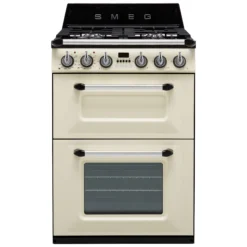 Smeg VICTORIA TR62P 60cm Double Electric & Gas Cooker With Gas Hob - Cream