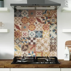 Splashwall Alloy Brown Moroccan Tile Mosaic Aluminium Splashback, (H)800mm (W)900mm (T)4mm -Prime Kitchen splashwall alloy brown moroccan tile mosaic aluminium splashback h 800mm w 900mm t 4mm5060699097656 01c