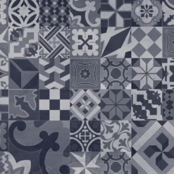 Splashwall Alloy Grey Classic Pattern Mosaic Aluminium Splashback, (H)800mm (W)900mm (T)4mm