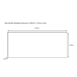 Splashwall Alloy Grey Herringbone Aluminium Splashback, (H)750mm (W)2440mm (T)4mm -Prime Kitchen splashwall alloy grey herringbone aluminium splashback h 750mm w 2440mm t 4mm5060699097755 03c