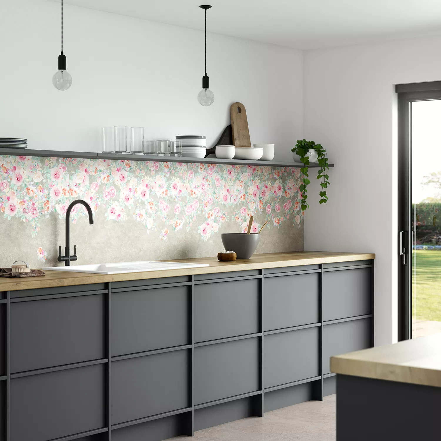 Splashwall Alloy Grey Urban Cluster Concrete Effect Aluminium Splashback, (H)800mm (W)900mm (T)4mm 4 Splashwall Alloy Grey Urban Cluster Concrete Effect Aluminium Splashback, (H)800mm (W)900mm (T)4mm - Image 2