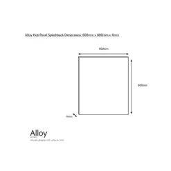 Splashwall Alloy White Cracked Tile Aluminium Splashback, (H)800mm (W)600mm (T)4mm -Prime Kitchen splashwall alloy white cracked tile aluminium splashback h 800mm w 600mm t 4mm5060699098066 03c