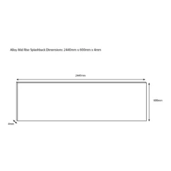 Splashwall Alloy White Diamond Tile Geometric Aluminium Splashback, (H)600mm (W)2440mm (T)4mm -Prime Kitchen splashwall alloy white diamond tile geometric aluminium splashback h 600mm w 2440mm t 4mm5060699097724 03c