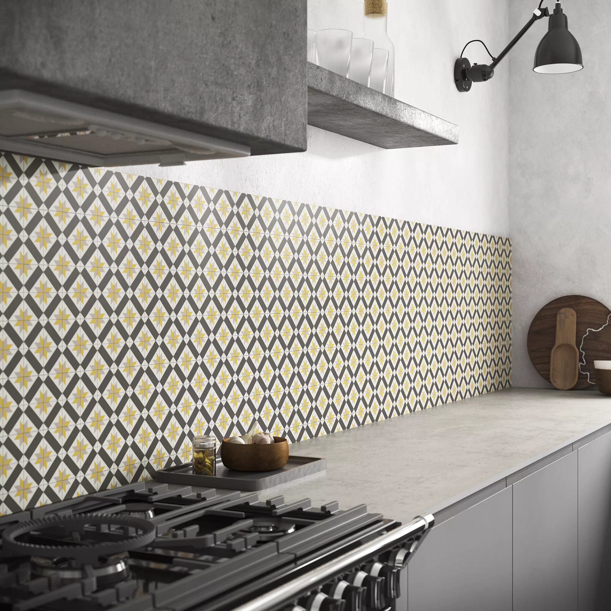 Splashwall Alloy Yellow Maltese Ochre Mosaic Aluminium Splashback, (H)800mm (W)600mm (T)4mm 4 Splashwall Alloy Yellow Maltese Ochre Mosaic Aluminium Splashback, (H)800mm (W)600mm (T)4mm - Image 2