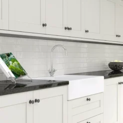 Splashwall Cream Melamine Top Surface Of HPL Splashback, (H)600mm (W)2440mm (T)3mm -Prime Kitchen splashwall cream melamine top surface of hpl splashback h 600mm w 2440mm t 3mm5060699096796 01i bq